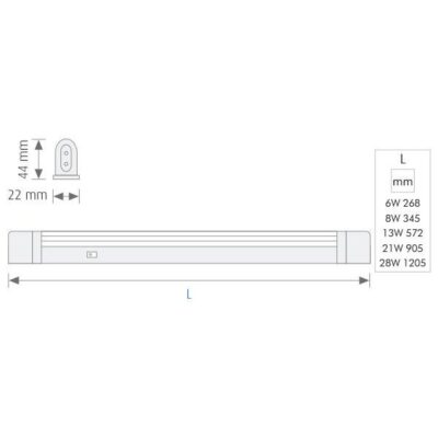 Vito 2300030 LIMA 21WWHITE T5 6500K IP20 21W G5 220V