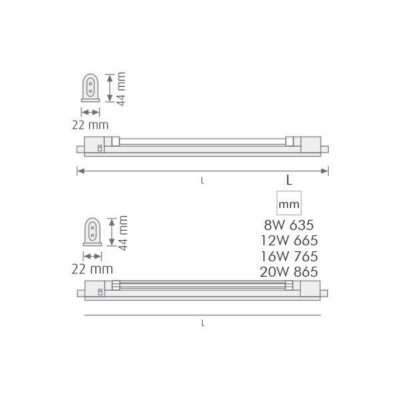 Vito 2300180 NEVA-A 20WWHITE T4 6500K IP20 20W G5 220V