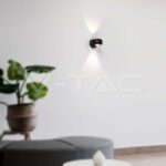 V-TAC VT-23007 10W LED Стенна Лампа Черно Тяло 3000K