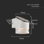 V-TAC VT-23014 1W LED Соларна Стенна Лампа SMD С Микровълнов Датчик IP44 3000K