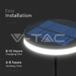 V-TAC VT-23015 1.8W LED Соларен Спот Колче IP54 3000K