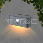 V-TAC VT-23017 2.5W LED Соларна Стенна Черна PIR Сензор 3000K IP44