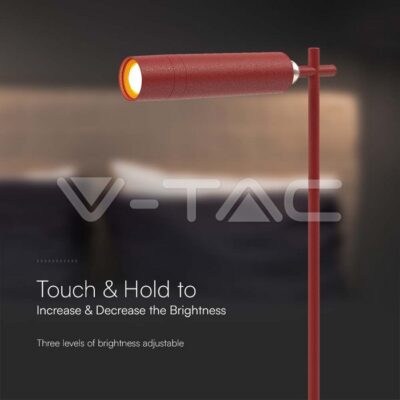 V-TAC VT-23043 3W LED Магнитна Настолна Лампа 4000K Червено Тяло