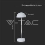 V-TAC VT-23092 3W LED Настолна Лампа 3000K Бяло Тяло