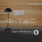 V-TAC VT-23093 3W LED Настолна Лампа 3000K Черно Тяло