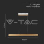 V-TAC VT-23100 12W LED Висяща Лампа Дърво 4000К