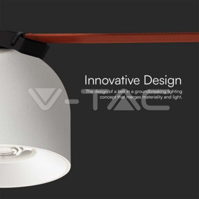 V-TAC VT-23105 12W LED Магнитен Осветител Въже 38`D 3000K Пясъчно Бяло Тяло 3 Години Гаранция