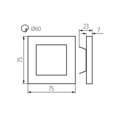 Kanlux 23106 Стълбищно ЛЕД осветително тяло APUS 12V 0.8W 3000K IP20