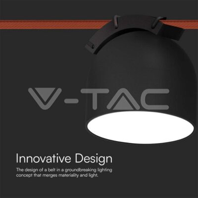 V-TAC VT-23106 12W LED Магнитен Осветител Въже 120`D 3000K Пясъчно Черно Тяло 3 Години Гаранция