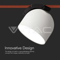 V-TAC VT-23107 12W LED Магнитен Осветител Въже 120`D 3000K Пясъчно Бяло Тяло 3 Години Гаранция