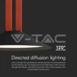 V-TAC VT-23111 20W LED Магнитен Осветител Въже 120`D 3000K Пясъчно Черно Тяло 3 Години Гаранция