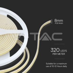 V-TAC VT-23138 LED COB Лента 24V IP67 3000K 320 LEDs 10W/m