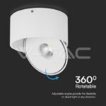 V-TAC VT-23155 20W LED Луна Външен Монтаж 3 в 1 Бяло Тяло