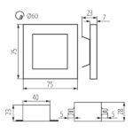 Kanlux 23801 Стълбищно ЛЕД осветително тяло APUS 220V 1.3W 6500K IP20