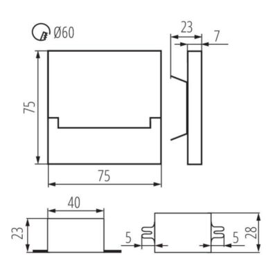 Kanlux 23802 Стълбищно ЛЕД осветително тяло SAB 220V 1.3W 3000K IP20