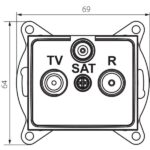 Kanlux 24747 Междинно гнездо R-TV-SAT DOMO