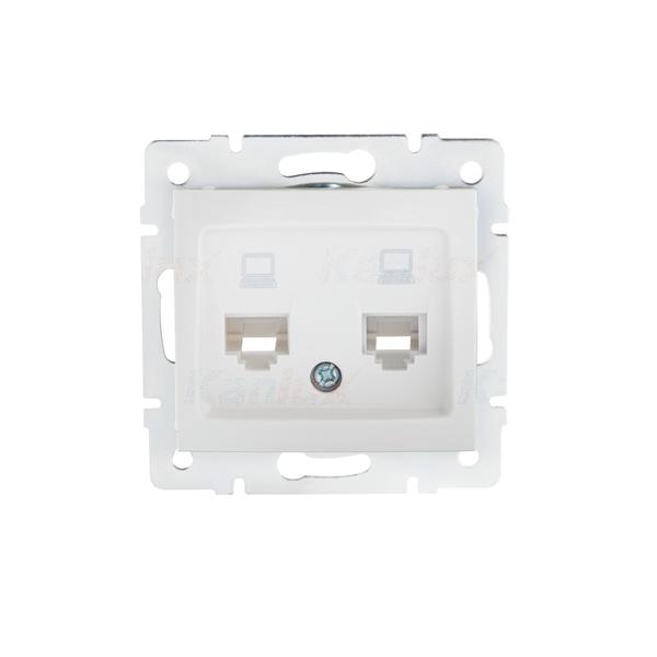 Kanlux 24755 Независимо двойно компютърно гнездо (2x RJ45Cat 5e Jack) DOMO