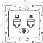 Kanlux 24757 Компютърно-телефонно гнездо (RJ45 Cat 5e+RJ11) DOMO