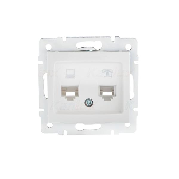 Kanlux 24757 Компютърно-телефонно гнездо (RJ45 Cat 5e+RJ11) DOMO