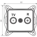 Kanlux 24805 Крайно гнездо R-TV DOMO
