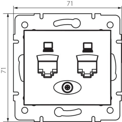 Kanlux 24814 Независимо двойно компютърно гнездо (2x RJ45Cat 5e Jack) DOMO