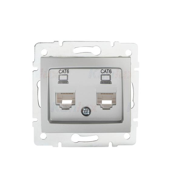 Kanlux 24874 Независимо двойно компютърно гнездо (2x RJ45Cat 6 Jack) DOMO