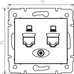 Kanlux 24933 Независимо двойно компютърно гнездо (2x RJ45Cat 6 Jack) DOMO