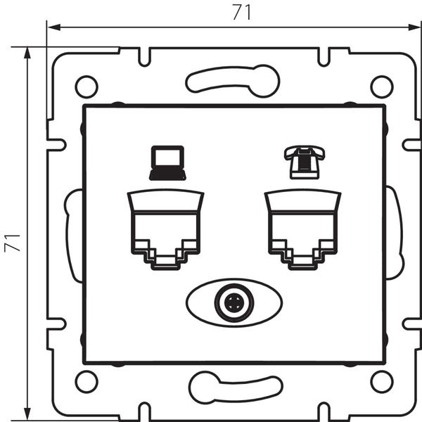 Kanlux 24934 Компютърно-телефонно гнездо (RJ45 Cat 5e+RJ11) DOMO