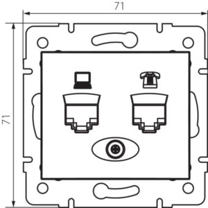 Kanlux 25052 Компютърно-телефонно гнездо (RJ45 Cat 5e+RJ11) DOMO