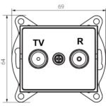 Kanlux 25100 Междинно гнездо R-TV LOGI