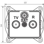 Kanlux 25102 Междинно гнездо R-TV-SAT LOGI