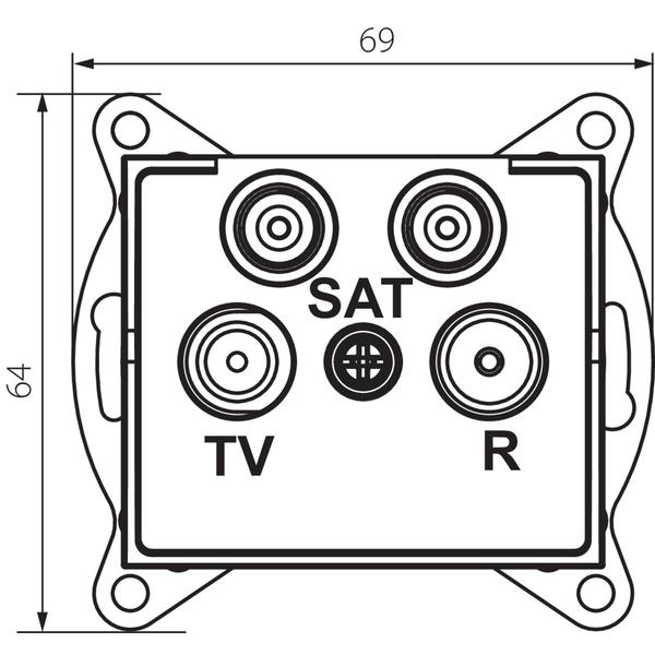 Kanlux 25105 Контакт за TV и 2 х SAT краен LOGI