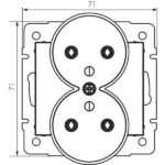 Kanlux 25151 Двоен захранващ контакт. френски стандарт със заземяване LOGI