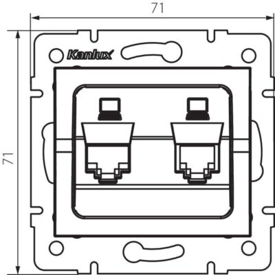 Kanlux 25169 Независимо двойно компютърно гнездо (2x RJ45Cat 5e Jack) LOGI