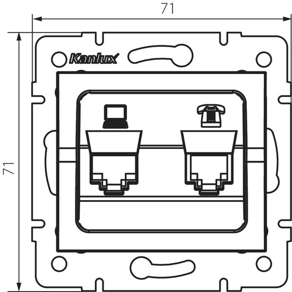 Kanlux 25171 Компютърно-телефонно гнездо (RJ45 Cat 5e+RJ11) LOGI