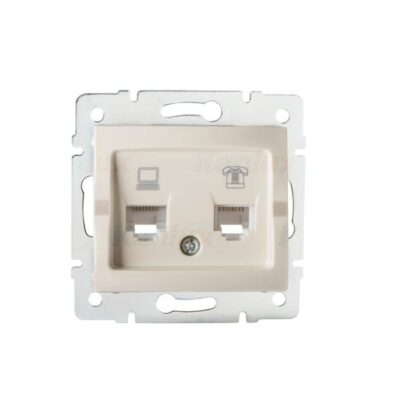 Kanlux 25171 Компютърно-телефонно гнездо (RJ45 Cat 5e+RJ11) LOGI