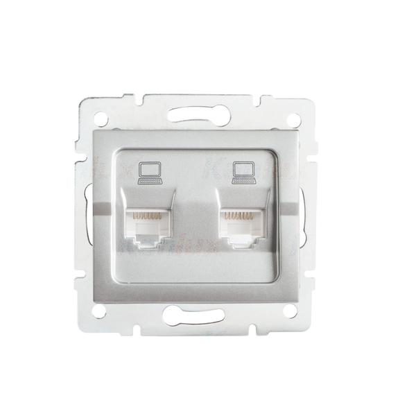 Kanlux 25228 Независимо двойно компютърно гнездо (2x RJ45Cat 5e Jack) LOGI