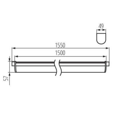 Kanlux 25495 Линейно Осветително тяло NOME N 4000K 48W IP65 220V