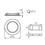 Kanlux 25510 ЛЕД Луна За Вграждане TIBERI 24W 4000K IP44|20 0.9W IP20|IP44 220V