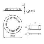 Kanlux 25511 ЛЕД Луна За Вграждане TIBERI 220V 36W 4000K IP44