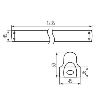 Kanlux 26361 Линейно осветително тяло за тръба LED T8 ALDO 4LED G13 220V IP20