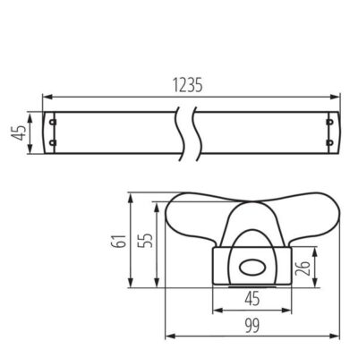 Kanlux 26364 Линейно осветително тяло за тръба LED T8 ALDO 4LED G13 220V IP20