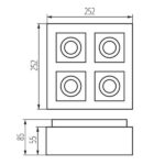 Kanlux 26836 Точково таванно осветително тяло STOBI GU10 220V IP20
