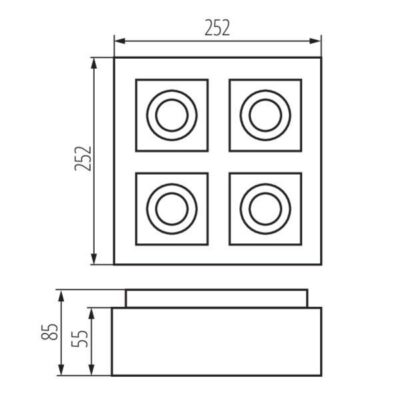 Kanlux 26836 Точково таванно осветително тяло STOBI GU10 220V IP20