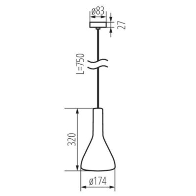 Kanlux 27000 Висяща лампа ETISSA E27 220V IP20