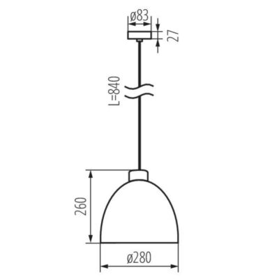 Kanlux 27001 Висяща лампа OGIVA E27 220V IP20