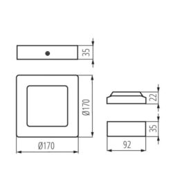 Kanlux 27212 Осветително тяло луна KANTI V2LED 220V 12W 4000K IP20