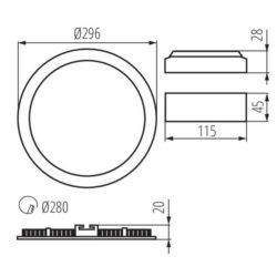 Kanlux 27220 ЛЕД луна панел за вграждане ROUNDA V2LED 220V 24W 4000K IP44