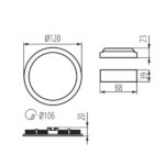 Kanlux 27221 ЛЕД луна панел за вграждане ROUNDA V2LED 220V 6W 4000K IP44