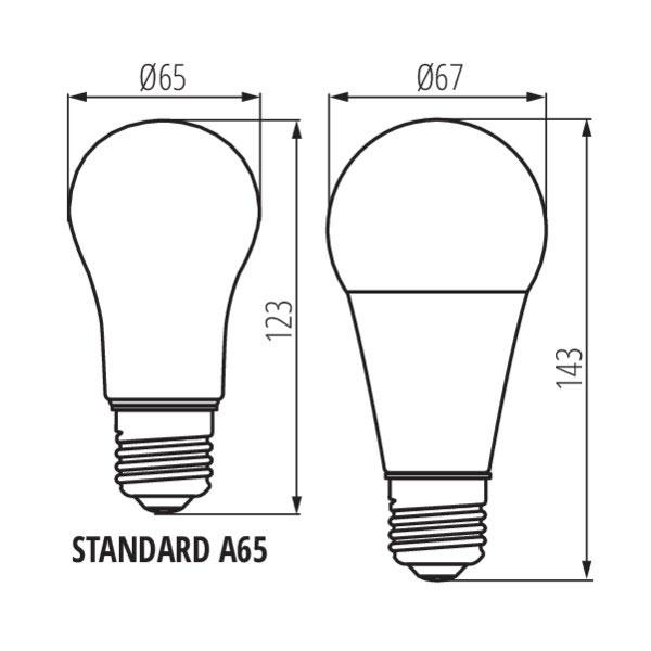 Kanlux 27315 Източник на светлина IQ A67 2700K 19W E27 220V